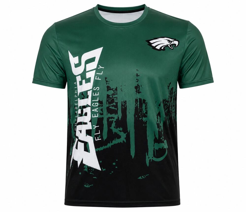 Philadelphia Eagles Fly Eagles Fly Performance T-Shirt Men's XL Green Black NFL